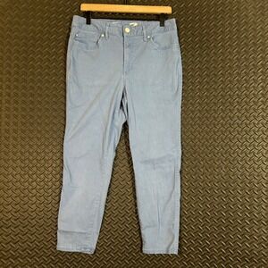 Seven7 High Rise Skinny Crop Jeans Skin Fit Denim Light Blue‎ Women Size 12